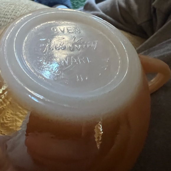 Fire King Oven Ware Peach Coffee/Tea Cup and Saucer Set Made in USA - Picture 2 of 6